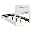 Pemberly Row 4-Piece Faux Leather Twin Bedroom Set in White Finish