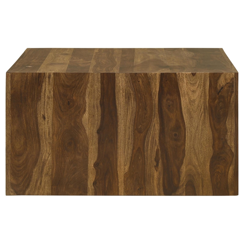 Pemberley Row Solid Sheesham Wood Auburn Brown Coffee Table Square 34