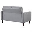 Pemberly Row Upholstered Fabric Loveseat with Track Arms in Gray