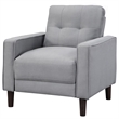 Pemberly Row Upholstered Fabric Chair with Track Arms in Gray