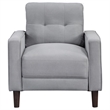Pemberly Row Upholstered Fabric Chair with Track Arms in Gray