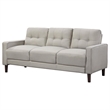 Pemberly Row Upholstered Fabric Sofa with Track Arms in Beige