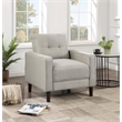 Pemberly Row Upholstered Fabric Chair with Track Arms in Beige