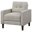 Pemberly Row Upholstered Fabric Chair with Track Arms in Beige