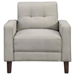 Pemberly Row Upholstered Fabric Chair with Track Arms in Beige