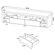 Pemberly Row 3-Piece Modern Wood Entertainment Center in White
