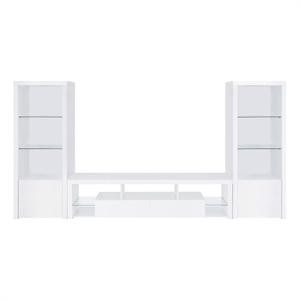Pemberly Row 3-Piece Modern Wood Entertainment Center in White