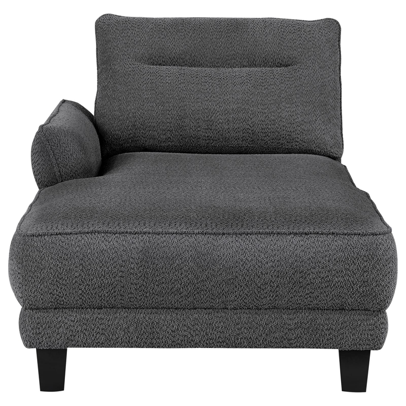 Pemberly Row Fabric Upholstered Curved Arms Sectional Sofa Gray