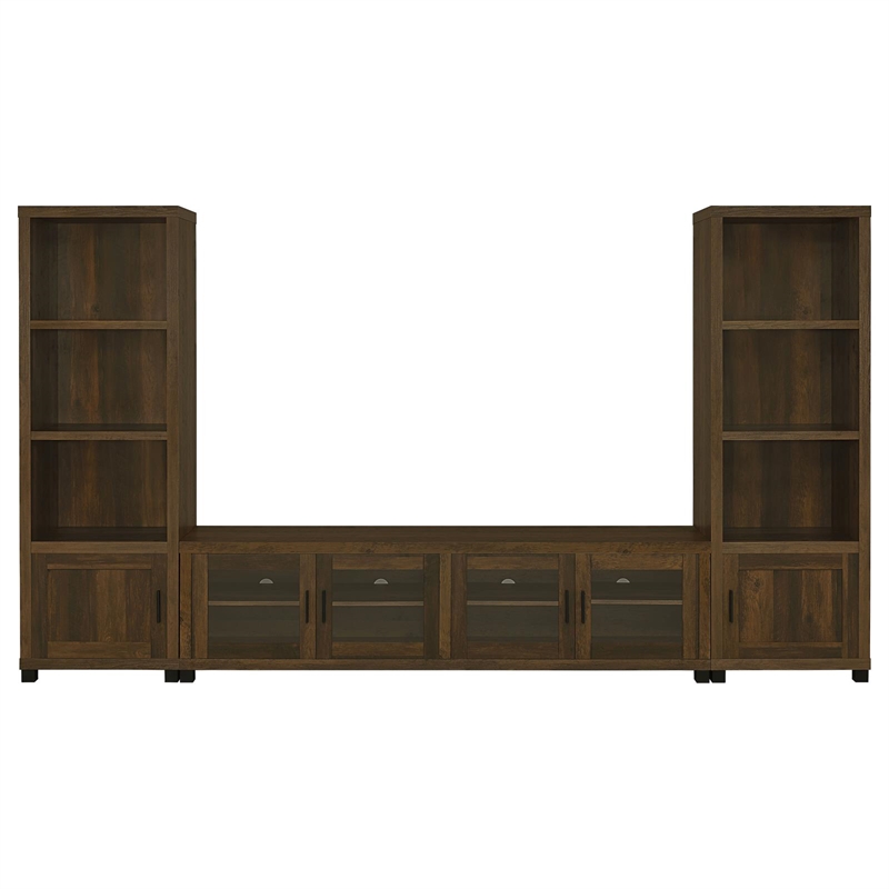 Pemberly Row 3-shelf Transitional Wood Media Tower in Dark Pine
