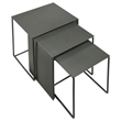 Pemberly Row 3-piece Modern Rectangular Metal Nesting Table Gray
