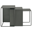 Pemberly Row 3-piece Modern Rectangular Metal Nesting Table Gray