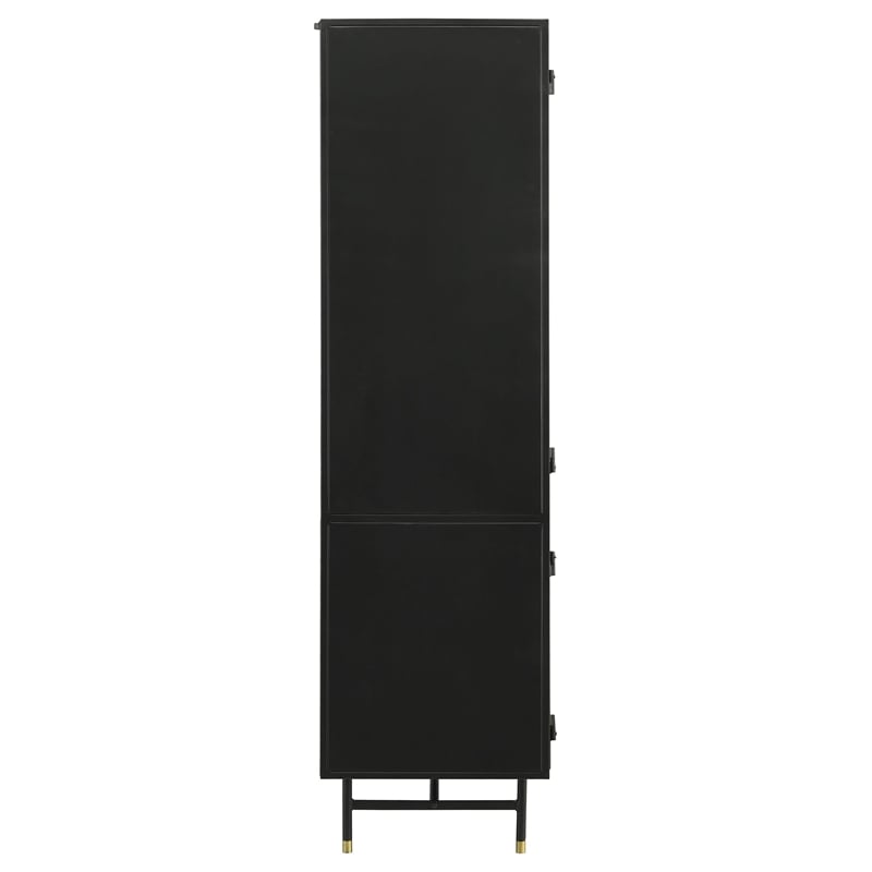 Pemberly Row Contemporary Rectangular 4-door Metal Cabinet Matte Black
