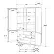 Pemberly Row Contemporary Rectangular 4-door Metal Cabinet Matte Black