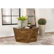 Pemberly Row Modern Wood Hexagonal Shaped Top Coffee Table in Natural