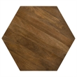 Pemberly Row Modern Wood Hexagonal Shaped Top Coffee Table in Natural