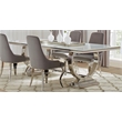 Pemberly Row Rectangle Glass & Metal Dining Table in White and Chrome