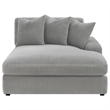 Pemberly Row Modern Velvet Upholstered Reversible Sectional Morning Fog