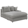 Pemberly Row Modern Velvet Upholstered Reversible Sectional Morning Fog