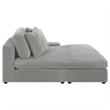 Pemberly Row Modern Velvet Upholstered Reversible Sectional Morning Fog