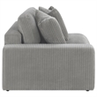 Pemberly Row Modern Velvet Upholstered Reversible Sectional Morning Fog