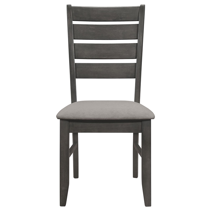 Pemberly Row Contemporary Wood Ladder Back Side Chair Gray and Dark Gray