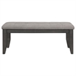 Pemberly Row Padded Cushion Transitional Wood Bench Gray and Dark Gray
