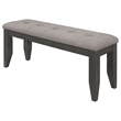 Pemberly Row Padded Cushion Transitional Wood Bench Gray and Dark Gray
