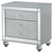 Pemberley Row Asian Hardwood Silver Metallic Nightstand Rectangular Dual USB Ports 28