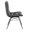Pemberly Row Contemporary Faux Leather Upholstered Dining Chair Charcoal
