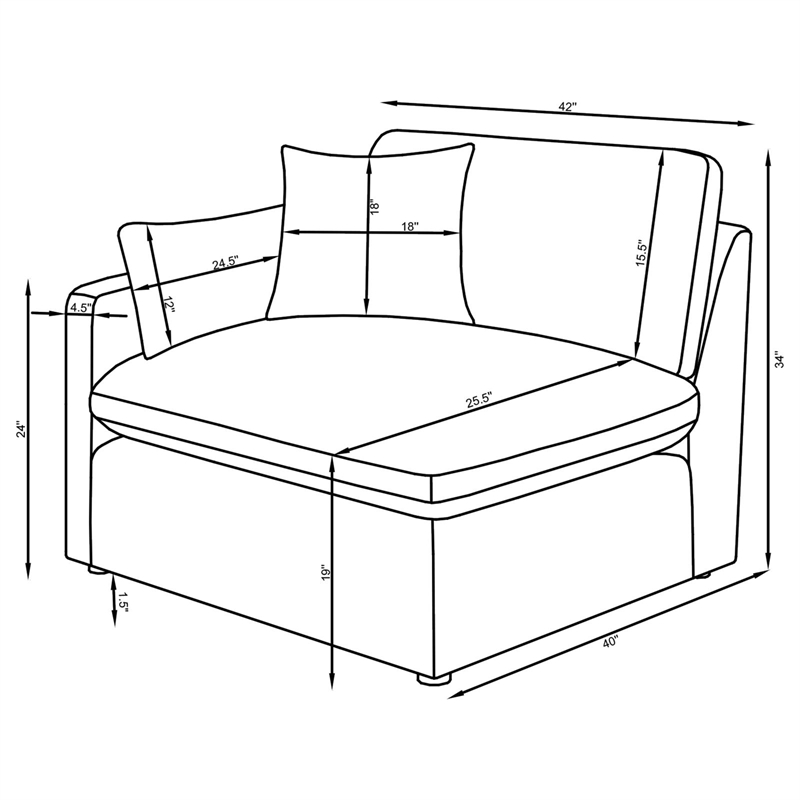 Pemberly Row 6-piece Fabric Upholstered Modular Sectional Off White