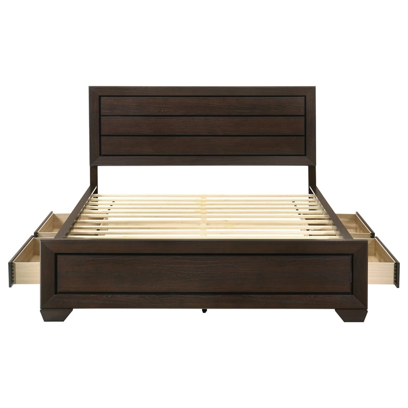 Pemberly Row Contemporary Wood California King Storage Bed Dark Cocoa