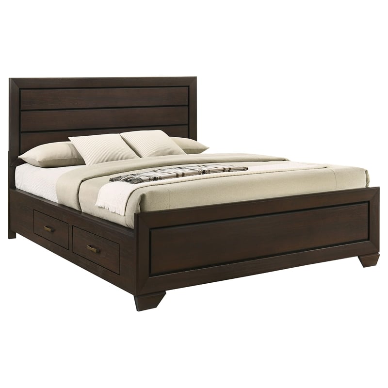 Pemberly Row Contemporary Wood California King Storage Bed Dark Cocoa