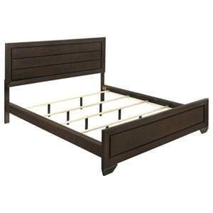 Pemberley Row Asian Hardwood Dark Cocoa California King Panel Bed Rectangular Unassembled