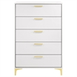 Pemberly Row 5-drawer Contemporary Wood Chest with Metal Base in White