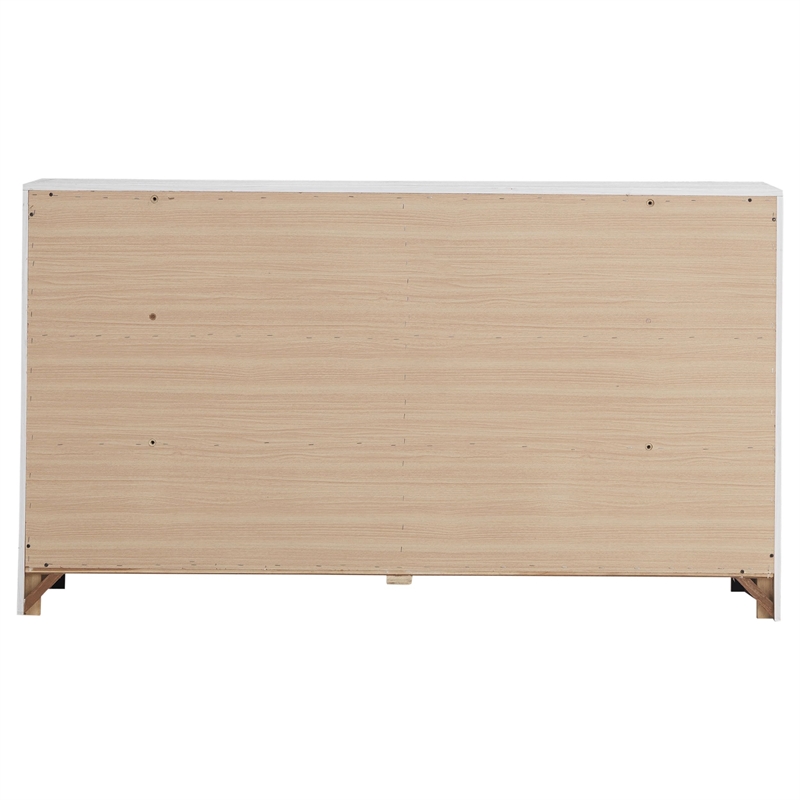 Pemberly Row Contemporary 6-drawer Farmhouse Wood Dresser Coastal White