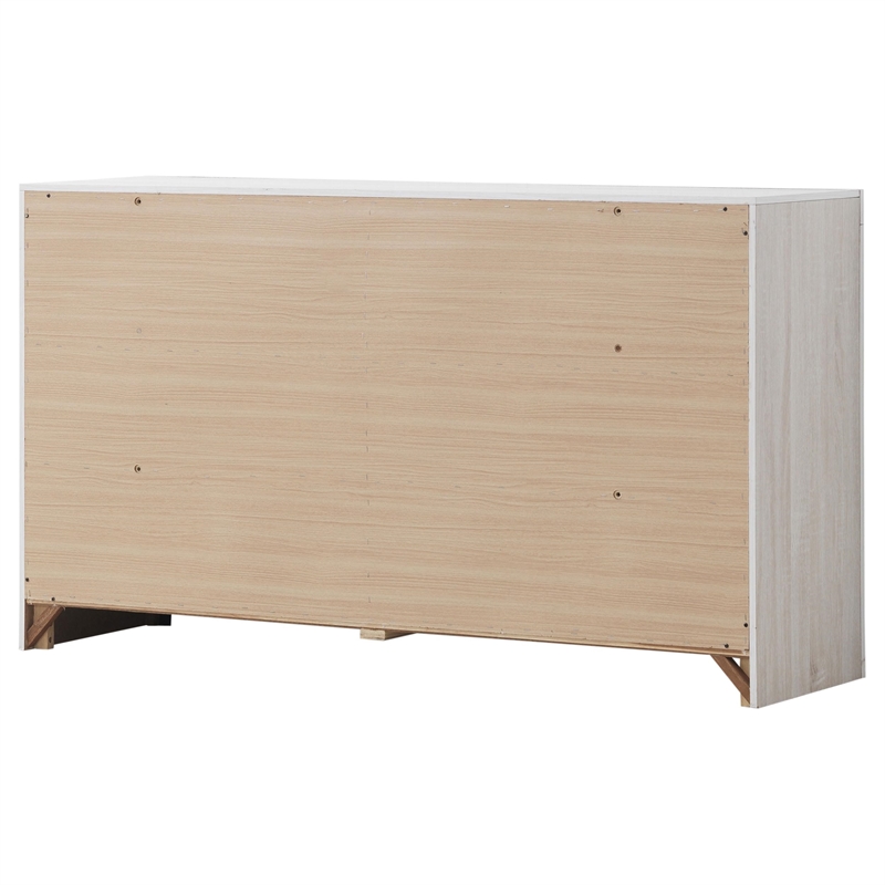 Pemberly Row Contemporary 6-drawer Farmhouse Wood Dresser Coastal White