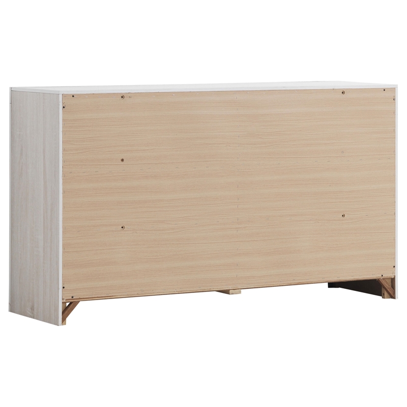Pemberly Row Contemporary 6-drawer Farmhouse Wood Dresser Coastal White