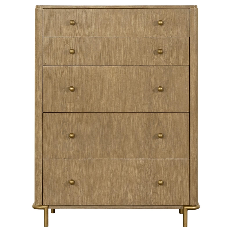 Pemberly Row 5-piece Wood Queen Bedroom Set Sand Wash and Natural Cane