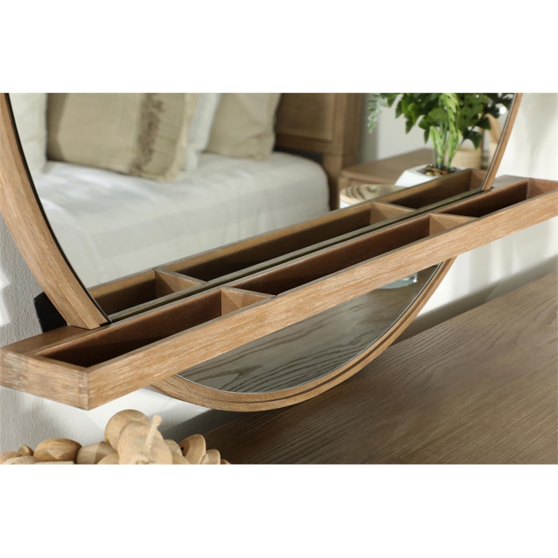Pemberly Row 5-piece Wood Queen Bedroom Set Sand Wash and Natural Cane