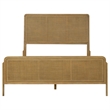 Pemberly Row 5-piece Wood Queen Bedroom Set Sand Wash and Natural Cane
