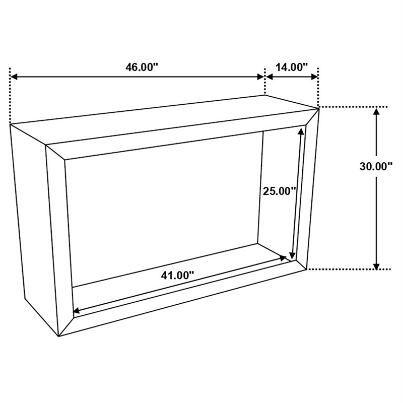 Pemberley Row Solid Wood Natural Sofa Table Rectangular 46