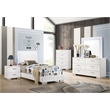 Pemberly Row 5-Piece Faux Leather Twin Bedroom Set in Glossy White