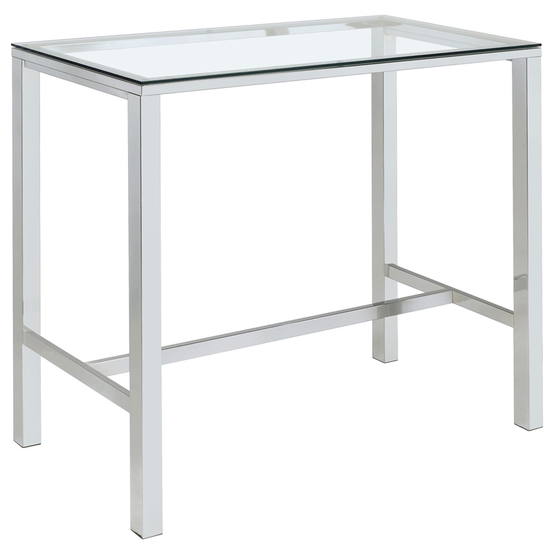 Pemberly Row 5-Piece Modern Glass & Metal Bar Set in Clear and Chrome