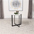 Pemberly Row Modern Metal Square Marble Top End Table White and Black
