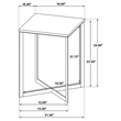 Pemberly Row Modern Metal Square Marble Top End Table White and Black