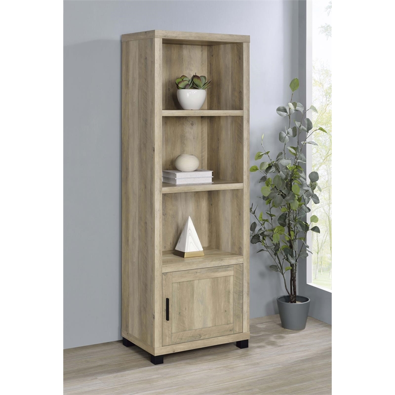 Pemberly Row 3-shelf Transitional Wood Media Tower in Antique Pine