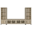 Pemberly Row 3-shelf Transitional Wood Media Tower in Antique Pine