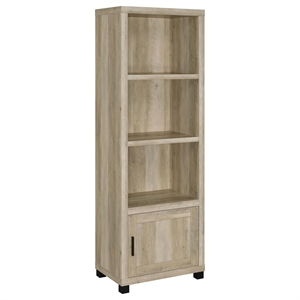 Pemberly Row 3-shelf Transitional Wood Media Tower in Antique Pine