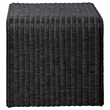 Pemberly Row Coastal Woven Rattan U-Shaped Square End Table in Black
