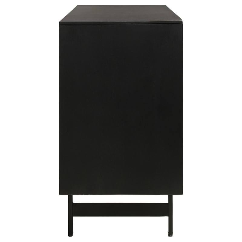 Pemberly Row 3-door Transitional Wood Accent Cabinet Natural and Black
